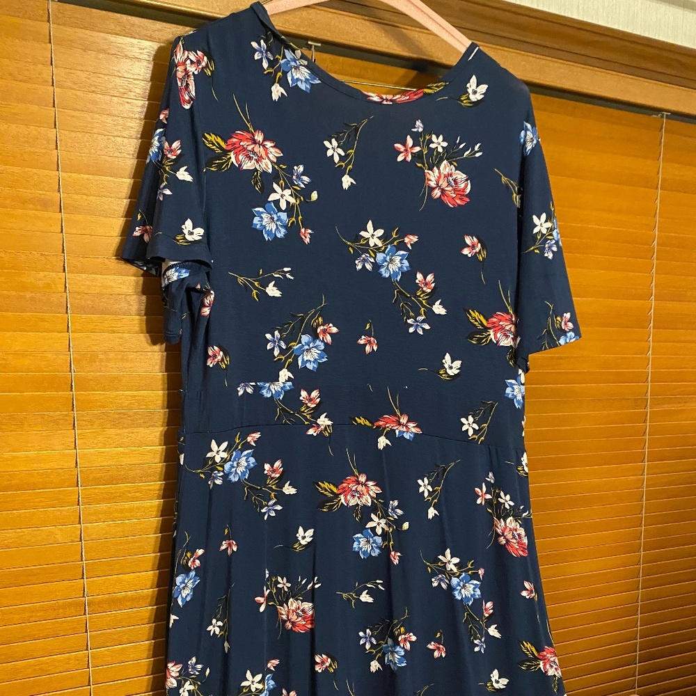 Blue Flowered Comfy Dress